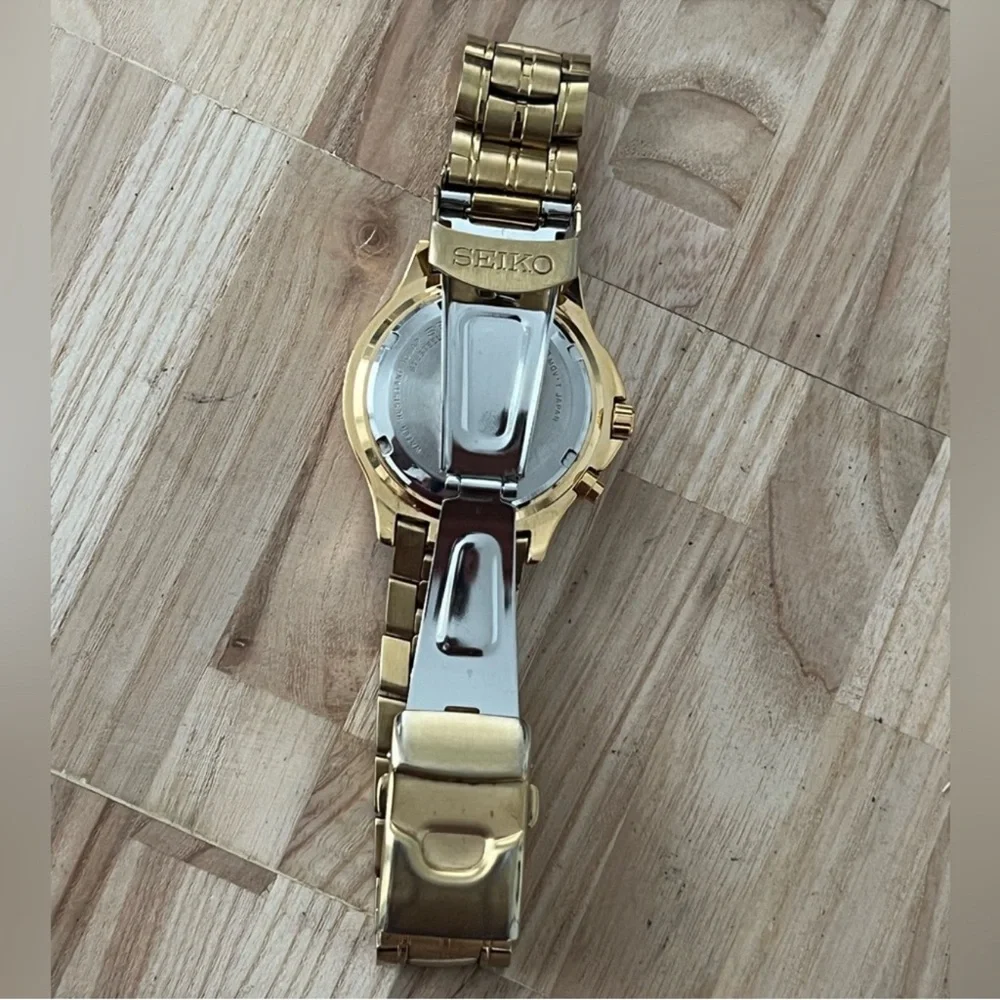 Seiko Rare Kinetic Men's Watch Automatic Gold-Tone Bracelet Dial Date Window